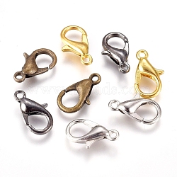 Zinc Alloy Lobster Claw Clasps, Parrot Trigger Clasps, Mixed Color, Mixed Color, 12x6mm, Hole: 1.2mm(E102-M)