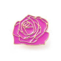 Alloy Brooches, Enamel Pins, for Backpack Cloth, Flower, 17.5x20.5x2mm(JEWB-M038-04B)