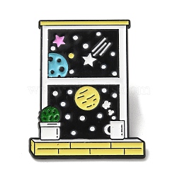 Starry Sky Universe Theme Alloy Brooches, Enamel Pins for Clothes Backpack, Window, 29.5x24mm(JEWB-I032-13EB-02)