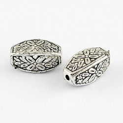 Rectangle Antique Acrylic Beads, Antique Silver Plated, 13x7x7mm, Hole: 2mm(X-PACR-S209-07AS)