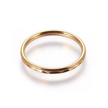 304 Stainless Steel Finger Rings, Golden, Size 8, 18mm