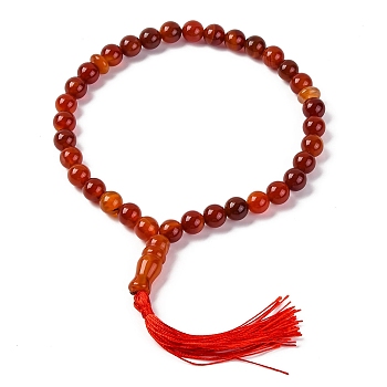 Natural Carnelian Bracelet Beads Stretch Bracelets, Inner Diameter: 4-1/2 inch(11.3cm)