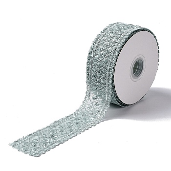 10 Yards Polyester Lace Trim Ribbon, for DIY Jewelry Making, Medium Aquamarine, 1-1/2 inch(38.5~39.5mm)