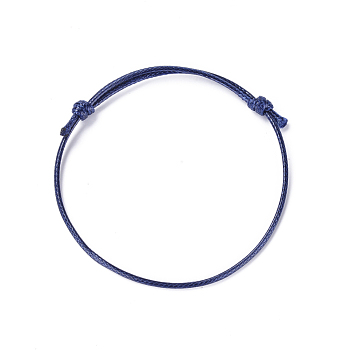 Korean Waxed Polyester Cord Bracelet Making, Midnight Blue, Adjustable Diameter: 40~70mm