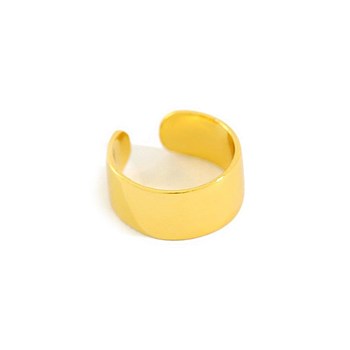 Women's Simple Brass Cuff Earrings, Ring, Golden, 10.5x4.1mm
