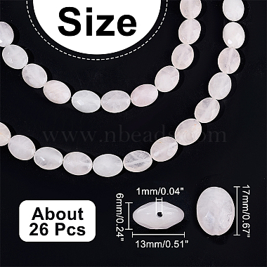 nbeads 2 brins de perles ovales à facettes en quartz rose naturel(G-NB0004-33)-2
