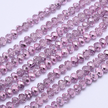 4mm Violet Rondelle Glass Beads
