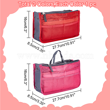 WADORN 2Pcs 2 Colors Purse Multifunctional Organizer Insert(FIND-WR0010-69B)-2