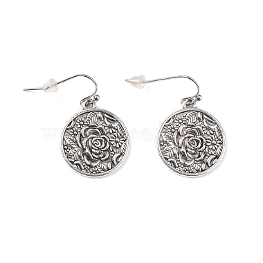 3 Pairs 3 Style Flat Round & Shell Alloy Dangle Earrings with Iron Pins(EJEW-P200-07AS)-2