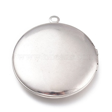 316 Stainless Steel Locket Pendant Cabochons Settings(X-STAS-O132-04P)-2