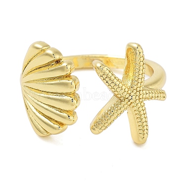 Brass Open Cuff Rings for Women(RJEW-Z072-02G-04)-2