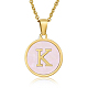 Natural Shell Initial Letter Pendant Necklace(LE4192-10)-1