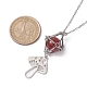 Natural Carnelian Interchangeable Holder Pendant Necklace for Women(NJEW-JN04631-02)-3