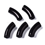Acrylic Beads, Imitation Gemstone, Curved Tube, Black, 34.5x13x11mm, Hole: 3.5mm(X1-SACR-S678-004)