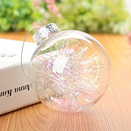 Transparent Plastic Fillable Ball Pendants Decorations, Christmas Tree Hanging Ornament, Clear, 80mm(XMAS-PW0002-02B-06)