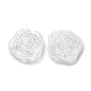 Transparent Crackle Acrylic Beads, Rose, Clear, 28x31x11mm, Hole: 2mm, about 110pcs/500g(OACR-L013-015)