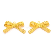 Alloy Pendants, Bowknot, Golden, 23x41x8.5mm, Hole: 2.8mm(PALLOY-WH0088-28G)