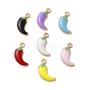 Rack Plating Alloy Enamel Pendants, Cadmium Free & Lead Free, Light Gold, Peper Charm, Mixed Color, 17.5x11x3mm, Hole: 1.6mm(X-ENAM-P254-02KCG)