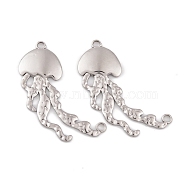 Non-Tarnish 304 Stainless Steel Connector Charms, Jellyfish Links, Stainless Steel Color, 45x20x2.5mm, Hole: 2.4mm & 2.7mm(STAS-G335-04P)