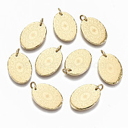 304 Stainless Steel Pendants, witih Jump Rings, Oval with Tweleve Constellation Pattern, Real 14K Gold Plated, 17.5x12.5x2mm, Jump Ring: 5x0.8mm, 3.4mm inner diameter(STAS-S116-032G)
