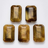 Imitation Gemstone Acrylic Beads, with Glitter Powder, Faceted, Rectangle, Peru, 39.5x24.5x9mm, Hole: 2mm, about 70pcs/500g(OACR-R075-01A)