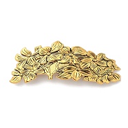 Alloy Retro Hair Barrettes, Hair Accessories for Women & Girls, Flower, Antique Golden, 99.5x40x12.5mm(AJEW-K048-12AG)