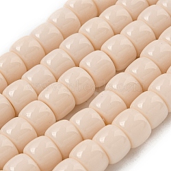 Opaque Glass Beads Strands, Barrel, Antique White, 8x6mm, Hole: 1.6mm, about 61~62pcs/strand, 14.84''~15.16''(37.7~38.5cm)(GLAA-NH0002-B03)