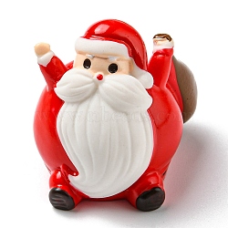 Christmas Resin Santa Claus Ornament, Micro Landscape Decorations, Red, 26.5x30x29.5mm(CRES-D007-01F)