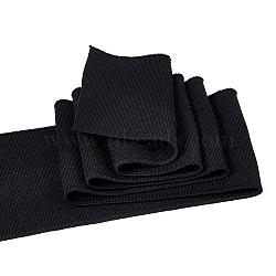Polycotton Ribbing Fabric for Cuffs, Waistbands Neckline Collar Trim, Knitted Hem, Quilting Cloth, Black, 1000x100x2mm(FIND-WH0016-37)
