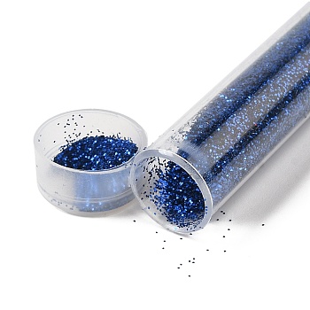 Plastic Glitter Powder Fillers, UV Resin Filler, Epoxy Resin Mold Filling Material, for DIY Resin Craft Making, Dark Blue, 75.5x12mm