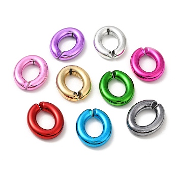 UV Plated Acrylic Linking Rings, Quick Link Connectors, Oval, Mixed Color, 27.5x22.5x6mm, Inner Diameter: 16x11mm