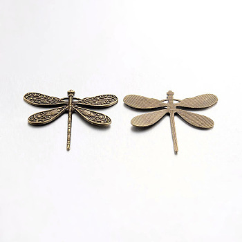 Alloy Pendants, Dragonfly, Lead Free and Cadmium Free, Antique Bronze, about 49mm wide, 38mm long, 4mm thick, hole: 3mm