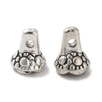 Tibetan Style Alloy Charms, Cadmium Free & Lead Free, Flower, Antique Silver, 8.5x6.5mm, Hole: 1.4mm, about 1667pcs/1000g
