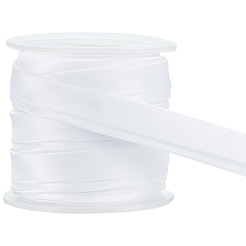 12.5M Polyester Ribbon, for Garment Accessories, White, 5/8 inch(15mm), about 13.67 Yards(12.5m)/Set