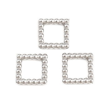 304 Stainless Steel Geometric Linking Rings, Stainless Steel Color, Tarnish Free, Square, 6x6x1mm, inner size: 4x4mm