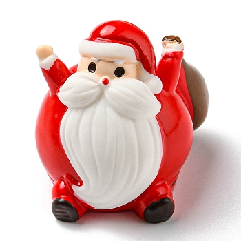 Christmas Resin Santa Claus Ornament, Micro Landscape Decorations, Red, 26.5x30x29.5mm