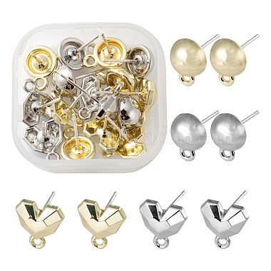 16Pcs 4 Style Spray Painted Alloy Stud Earrings Findings(FIND-LS0001-66)-2