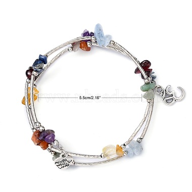 Three Loops Natural Gemstone Beaded Wrap Bracelets(X-BJEW-JB02331-03)-7