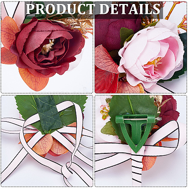 2Pcs 2 Style Silk Cloth & Plastic Imitation Flower Wrist Corsage & Corsage Boutonniere(AJEW-CP0007-26A)-5