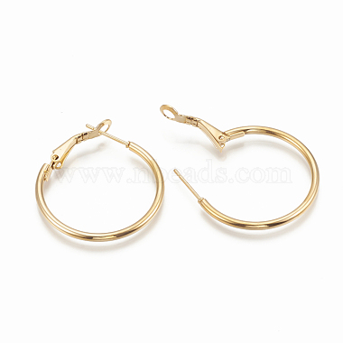 Pendientes de aro de 304 acero inoxidable(X-STAS-S078-08-40mm)-2