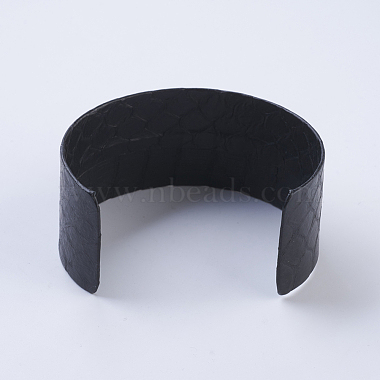 Handmade Snakeskin Leather Cord Cuff Bracelets(BJEW-F073-A19)-2