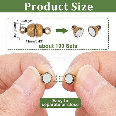Round Brass Magnetic Clasps with Loops(KK-PH0026-07M)-2