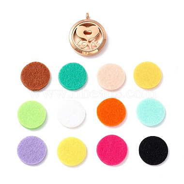 Rose Gold Mixed Color Flat Round 316 Surgical Stainless Steel Pendants