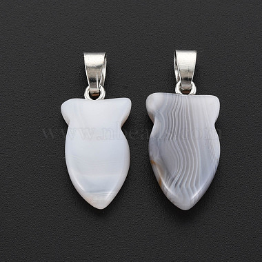 Natural Banded Agate/Striped Agate Pendants(G-N326-128-B01)-3