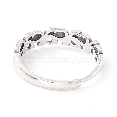 Elephant 925 Sterling Silver Adjustable Rings for Men Women(STER-G032-03AS)-3