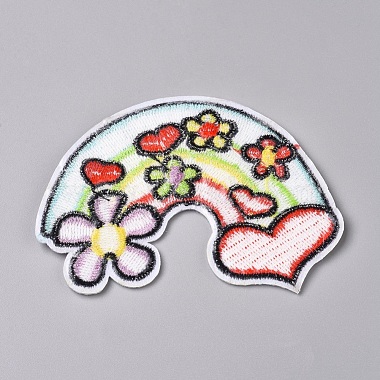 機械刺繍布地手縫い/アイロンワッペン(DIY-F043-14)-2