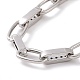 Clear Cubic Zirconia Oval Link Chain Bracelet(BJEW-E015-01P)-3