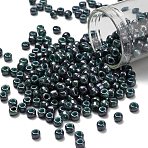 TOHO 6/0 Round Beads, Japanese Seed Beads, (1207) Opaque Turquoise Blue Marbled, 4mm, Hole: 1.5mm, about 168pcs/10g(X-SEED-TR06-1207)