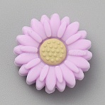 Daisy Food Grade Eco-Friendly Silicone Focal Beads, Plum, 19x7.5mm, Hole: 2.5mm(SIL-CJC0002-01C)