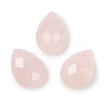 Natural Rose Quartz Cabochons, Teardrop, Faceted, Grade A, 18x13x5mm(G-C146-04Q)